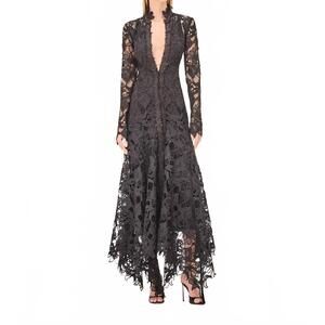 chinese dress ladies White French Cut Lace Bronze Dress main image 0